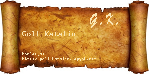 Goll Katalin névjegykártya
